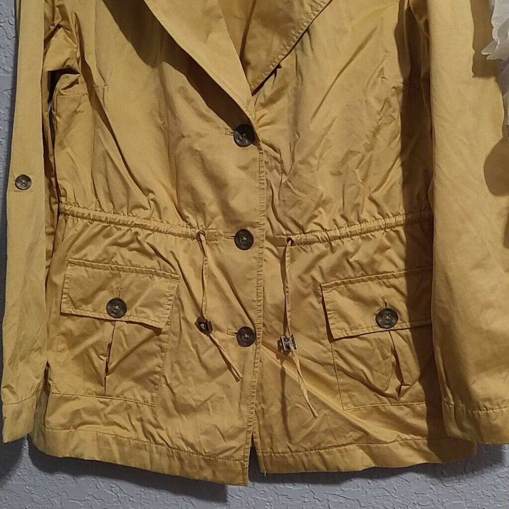 Nic+Zoe Lemon Yellow Safari Style Satin Jacket - Picture 4 of 7
